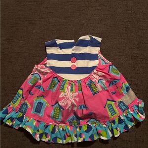 Eleanor Rose Pink and Blue Striped Dress